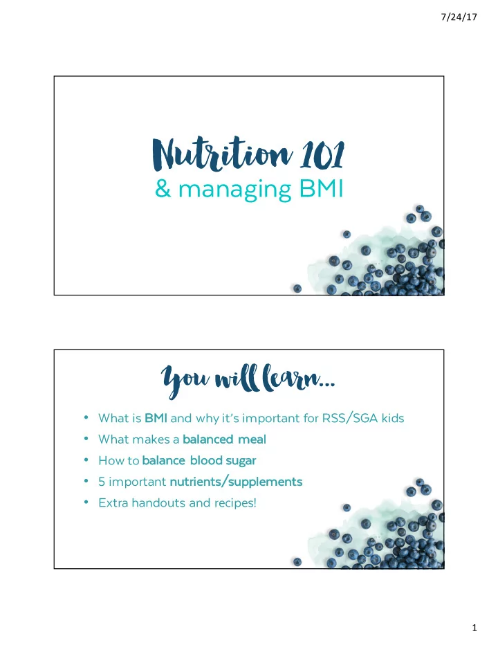 nutrition 101