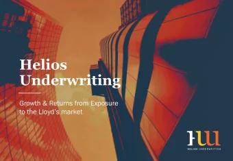 Helios  Underwriting  Growth &amp; Returns from Exposure  to the Lloyds market  Disclaimer  This