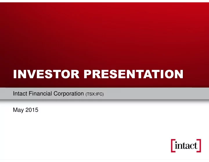 intact financial corporation tsx ifc