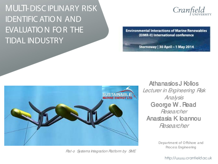 mul ti disc iplinary risk identific ation and evaluation