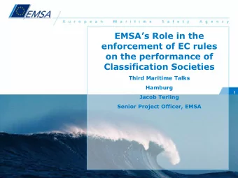 on the performance of  Classification Societies  Third Maritime Talks  Hamburg  1  Jacob Terling