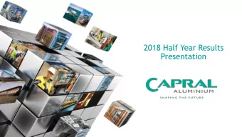 2018 Half Year Results  Presentation  Aus  ustrali  lia's lead  ading su  supp  ppli  lier of  f