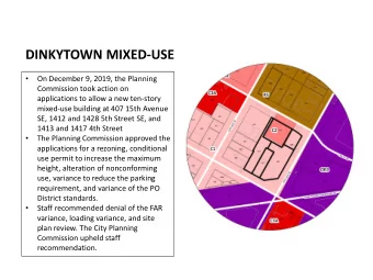 DINKYTOWN MIXED-USE  On December 9, 2019, the Planning    Commission took action on