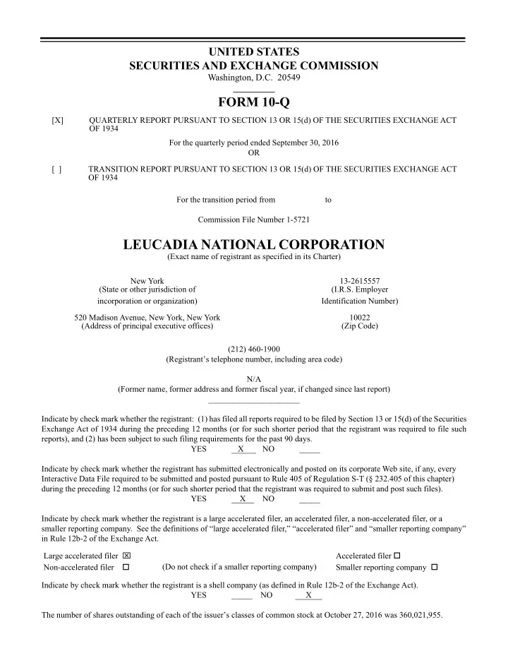 leucadia national corporation