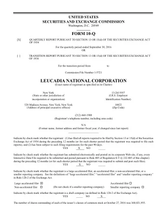 LEUCADIA NATIONAL CORPORATION  (Exact name of registrant as specified in its Charter)  New York