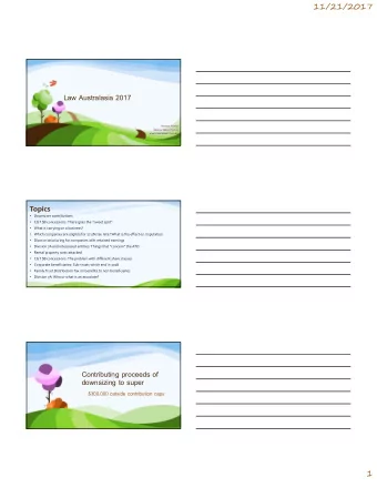 Law Australasia 2017  Richard Friend  Balena Tassa Pty Ltd  www.balenatassa.com.au  Topics