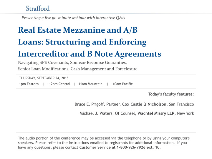 intercreditor and b note agreements