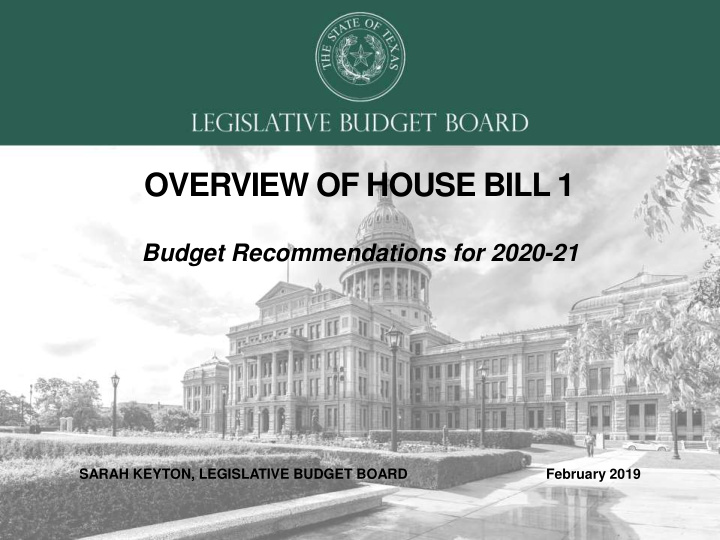 overview of house bill 1