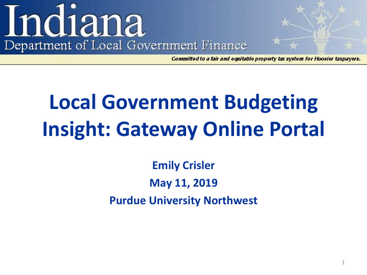 local government budgeting insight gateway online portal