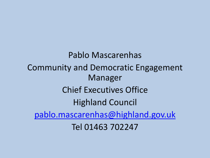 pablo mascarenhas community and democratic engagement