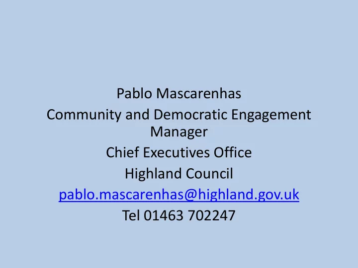 pablo mascarenhas community and democratic engagement