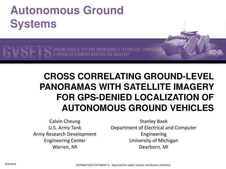 autonomous ground systems