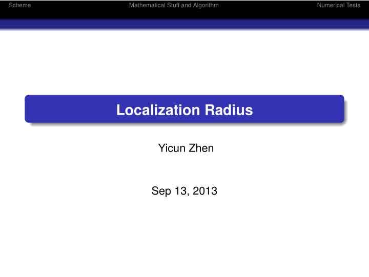 localization radius