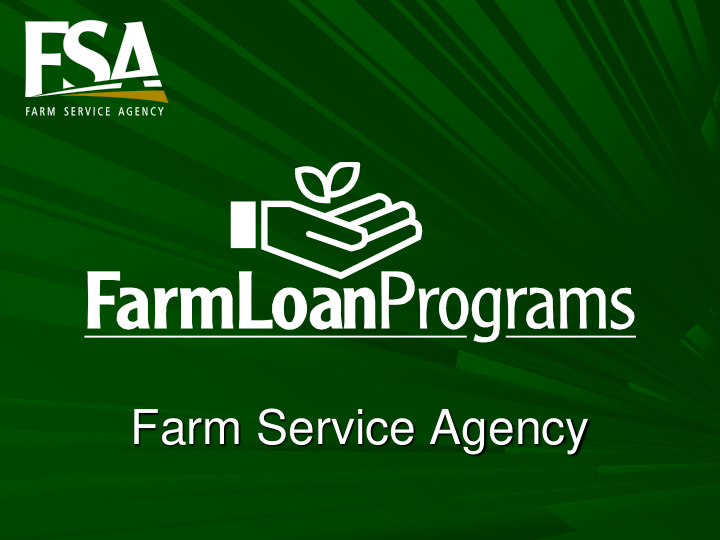 farm service agency farm loan programs