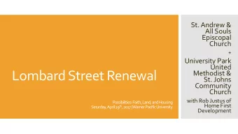 Lombard Street Renewal  Methodist &amp;  St. Johns  Community  Church  with Rob Justus of