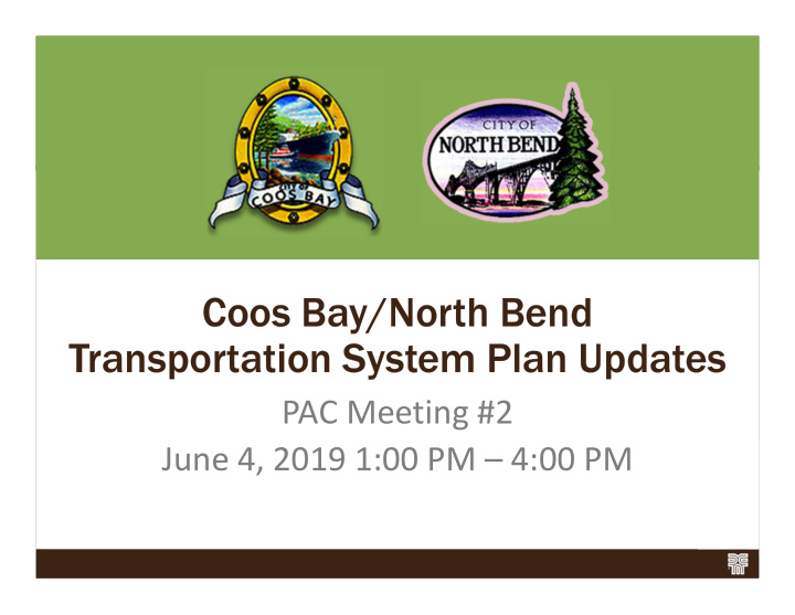 coos bay north bend transportation system plan updates