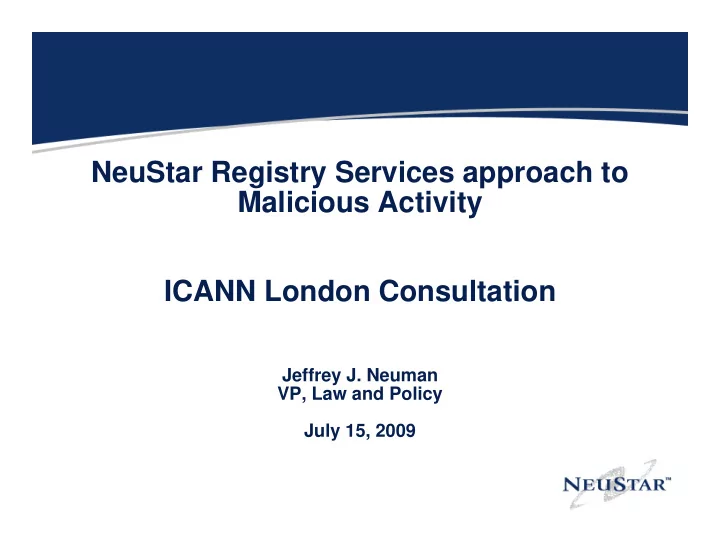 neustar registry services approach to malicious activity