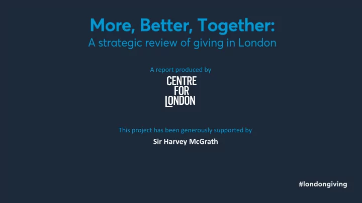 sir harvey mcgrath presentation how has giving developed