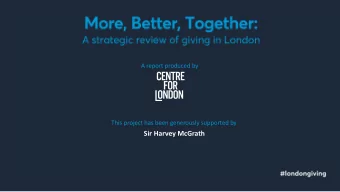 Sir Harvey McGrath  Presentation  How has giving developed in recent years?      How can