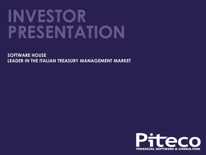 investor presentation