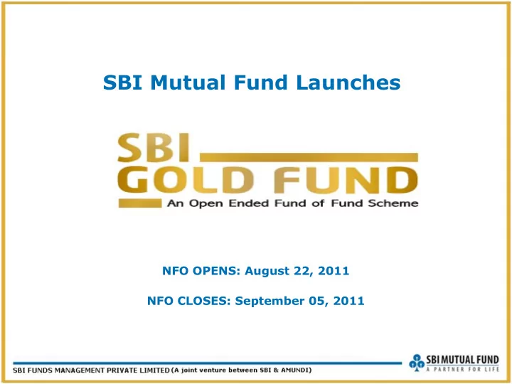 sbi mutual fund launches