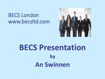 BECS Presentation  by An Swinnen  The English Riviera  Agatha Christie Country  BECS Training