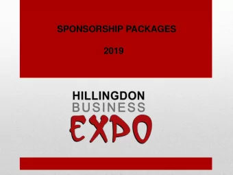 SPONSORSHIP PACKAGES  2019  The Event  Londons biggest free business to business event