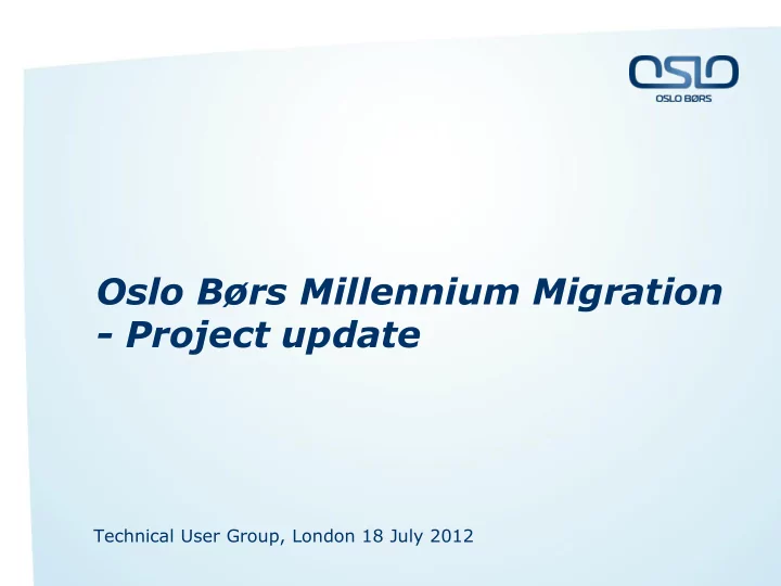 project update