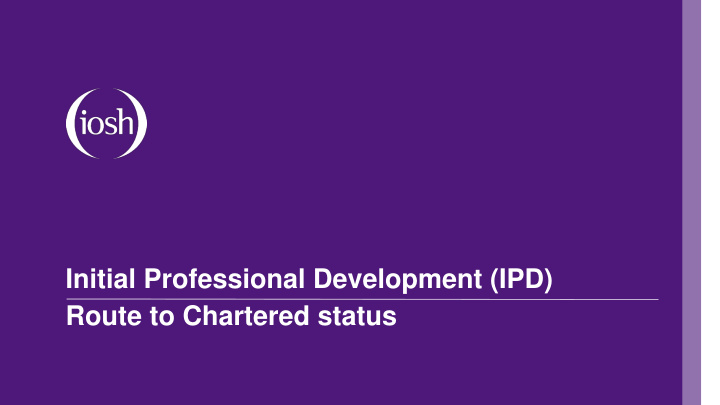 route to chartered status initial professional