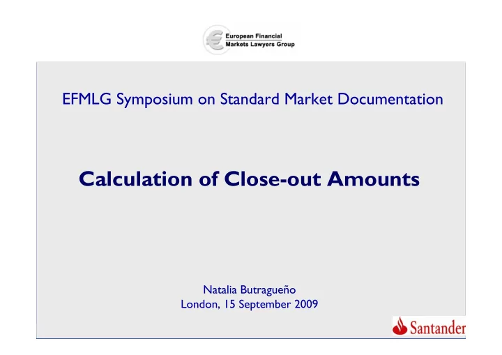 calculation of close out amounts