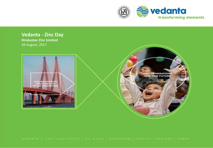 vedanta zinc day