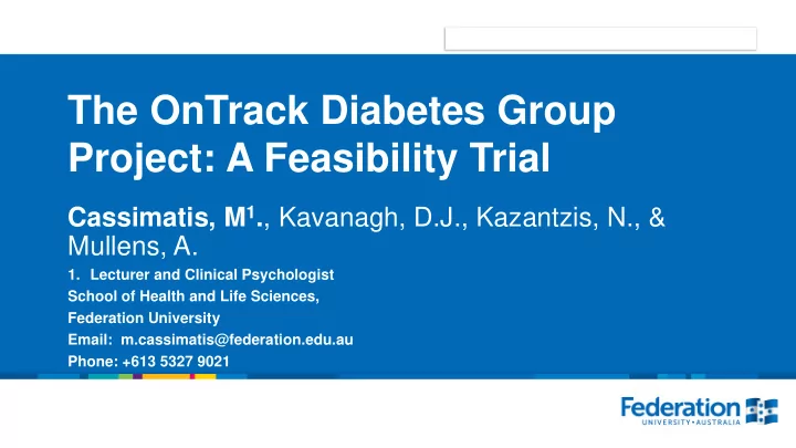 the ontrack diabetes group