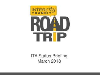ITA Status Briefing  March 2018  1  Overview  Introduction  Big Picture  Budget Context