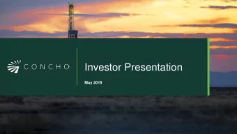 Investor Presentation  May 2019  Forward-Looking Statements and Other Disclaimers  The foregoing