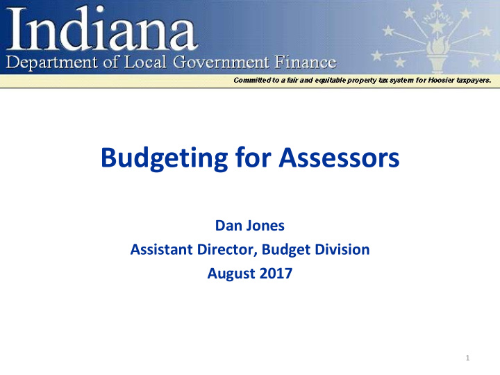 budgeting for assessors