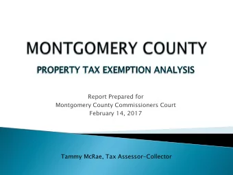 Montgomery County Commissioners Court  February 14, 2017  Tammy McRae, Tax Assessor-Collector