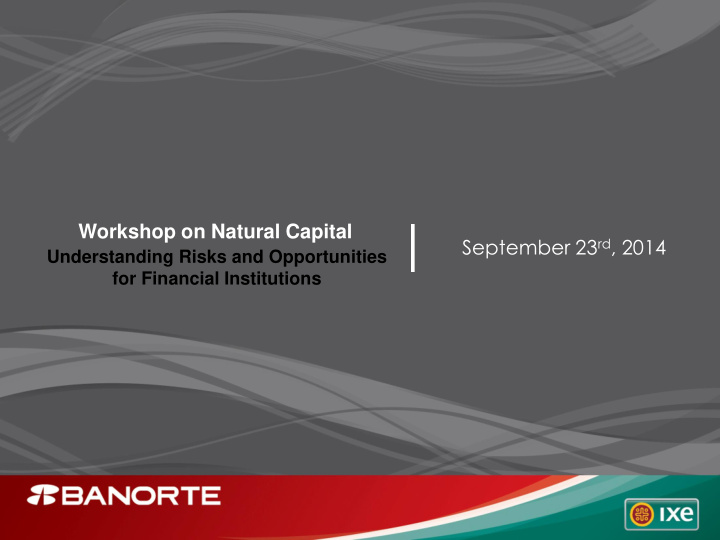 workshop on natural capital