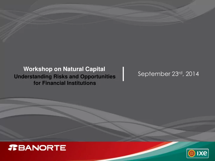 workshop on natural capital