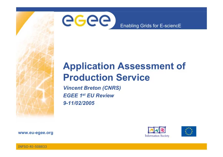 application assessment of production service