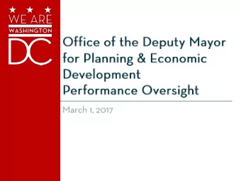 Implements the Mayors Economic Development vision  Three Primary Pillars:  1.  Increase