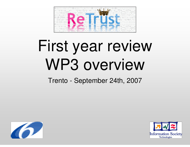 first year review wp3 overview