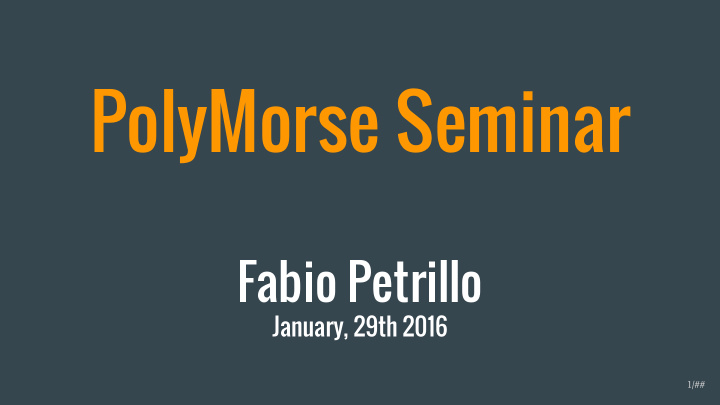 polymorse seminar