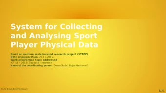 System for Collecting  and Analysing Sport  Player Physical Data  Small or medium scale focused