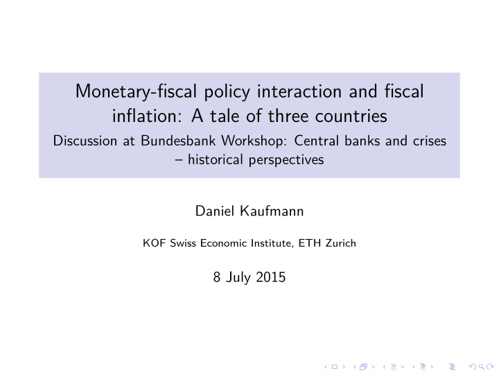 monetary fiscal policy interaction and fiscal inflation a