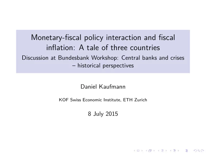 monetary fiscal policy interaction and fiscal inflation a