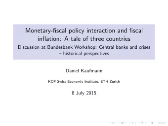 Monetary-fiscal policy interaction and fiscal  inflation: A tale of three countries  Discussion at