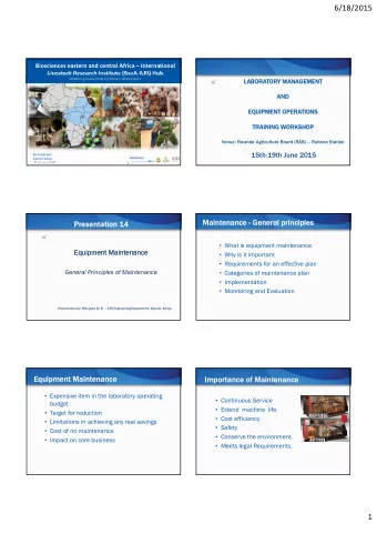 6/18/2015 Biosciences eastern and central Africa  International Livestock Research Institute