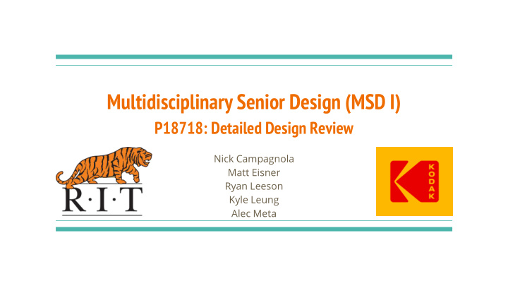 multidisciplinary senior design msd i