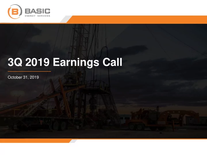 3q 2019 earnings call