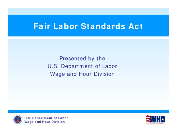 fair labor standards act